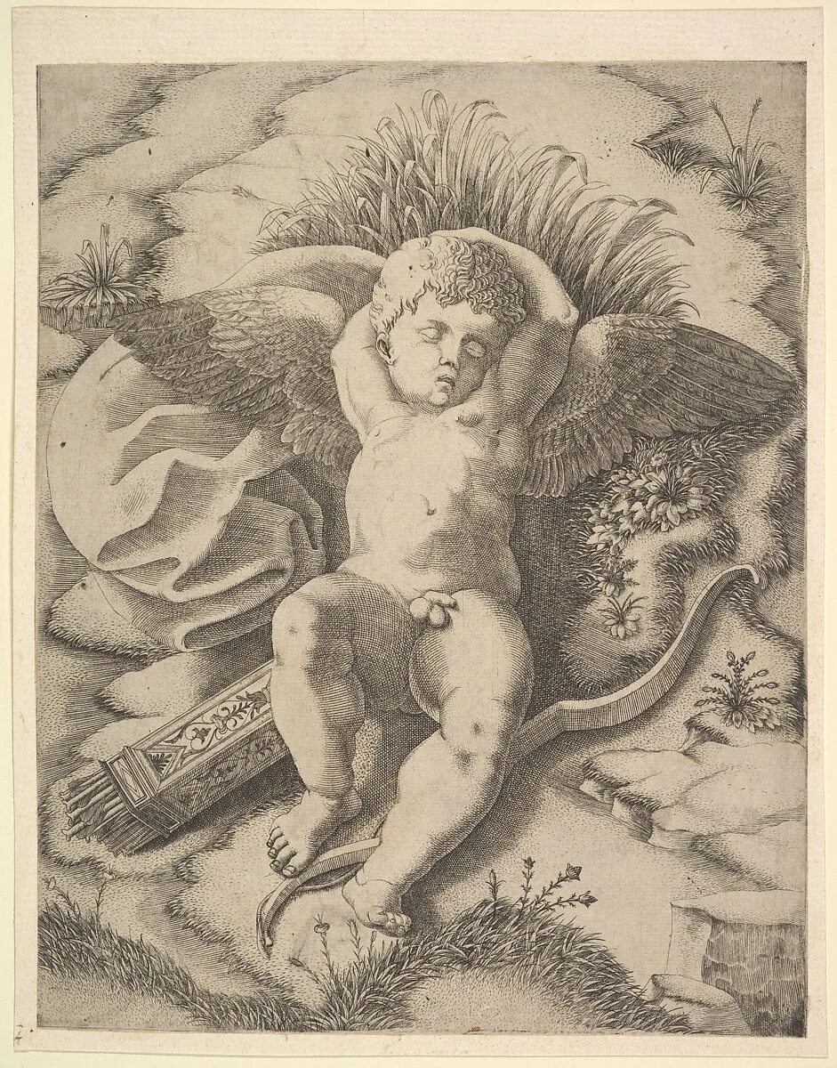Cupid Sleeping — Anonymous, Italian, 16th century|Parmigianino (Girolamo Francesco Maria Mazzola)