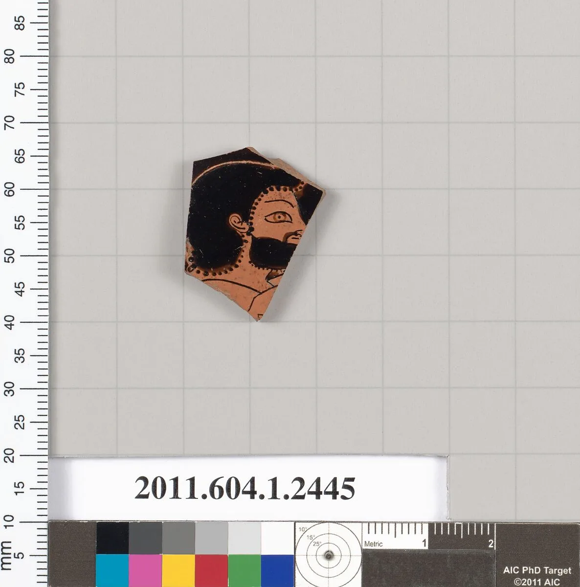 Terracotta fragment of a kylix (drinking cup) — Ambrosios Painter