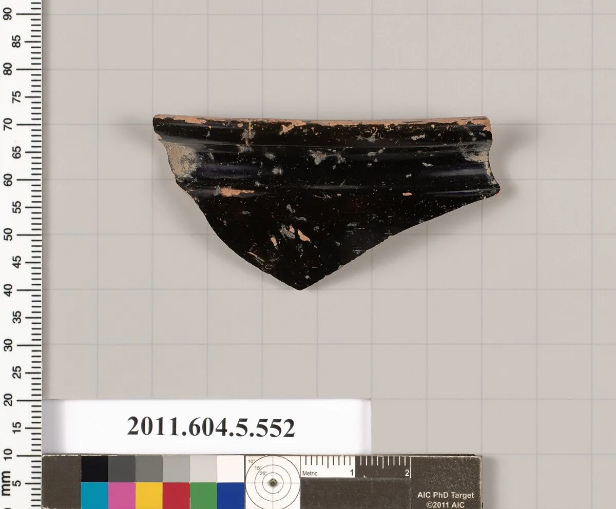 Terracotta rim fragment of a cup-skyphos (drinking cup)? — Unknown