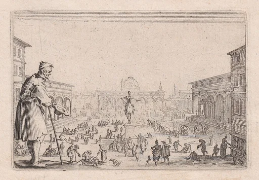 Le Marché de la Place de L'Annonciade a Florence (The Market in the Piazza della Annunziata in Florence), from Les Caprices Series B, The Nancy Set