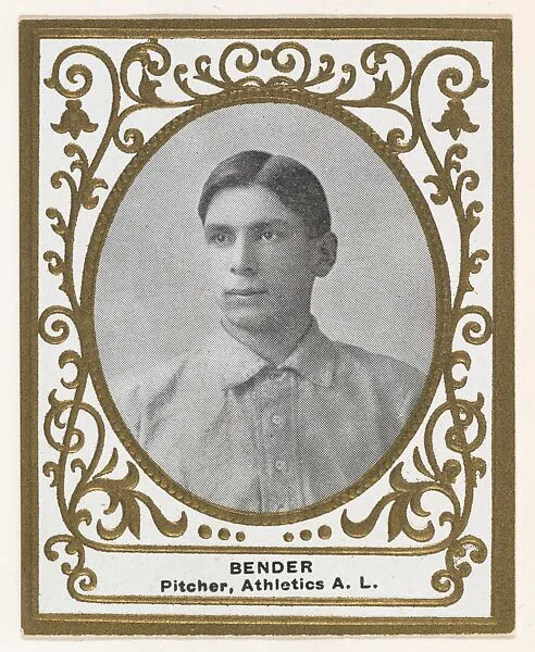 Bender, Pitcher, Athletics, American League, from the Baseball Players (Ramlys) series (T204) issued by the Mentor Company to promote Ramly and T.T.T. Turkish Cigarettes — Mentor Company, Boston|Carl Homer Studios, Boston