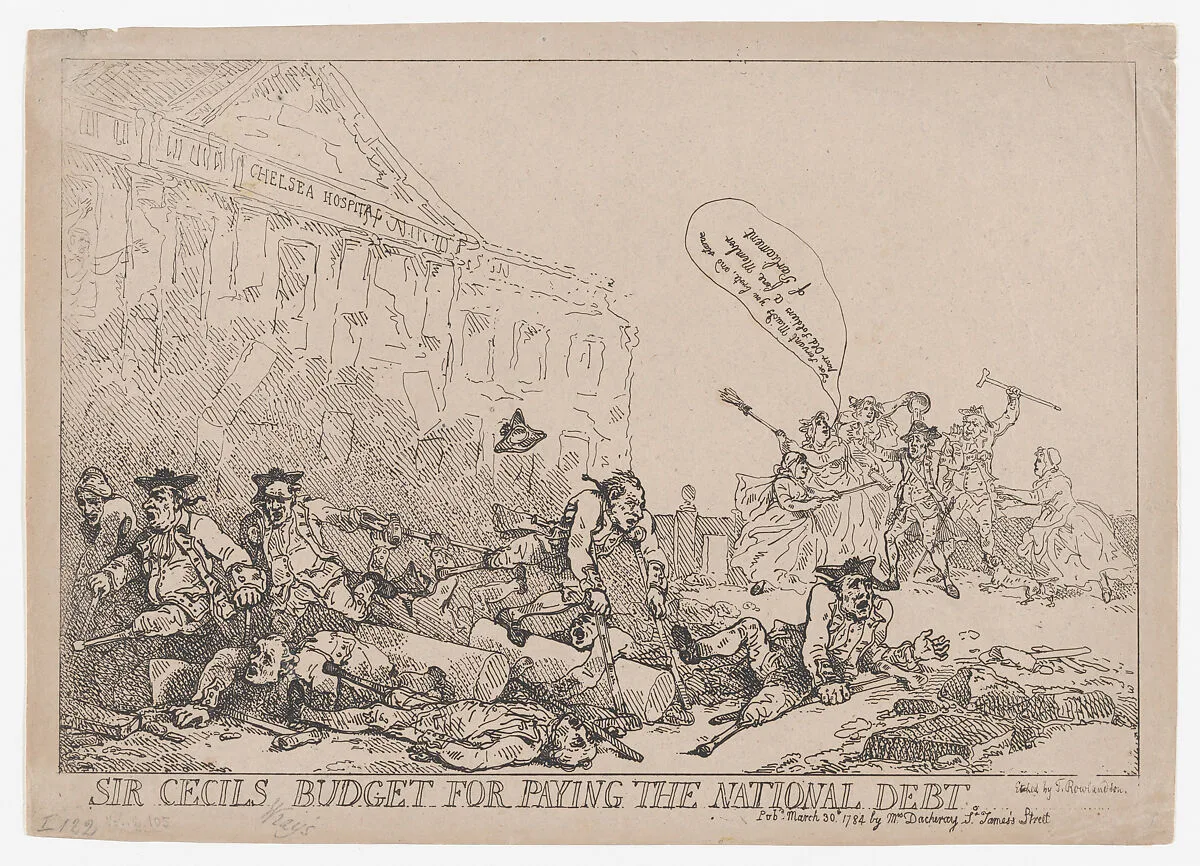 Sir Cecil's Budget For Paying The National Debt — Thomas Rowlandson|Charles James Fox|Samuel House|Sir Cecil Wray|Elizabeth Darchery