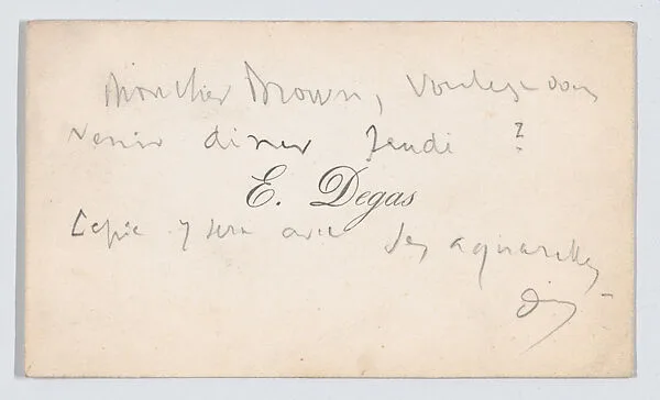 Edgar Degas, calling card — Ludovic Lepic|Anonymous|Edgar Degas