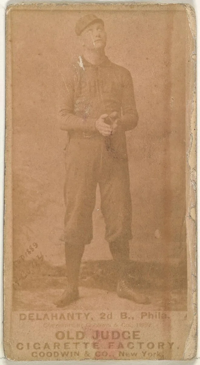 Edward James "Big Ed" Delahanty, 2nd Base, Philadelphia, from the Old Judge series (N172) for Old Judge Cigarettes — Goodwin & Company