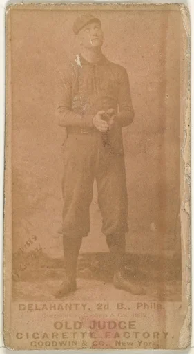 Edward James "Big Ed" Delahanty, 2nd Base, Philadelphia, from the Old Judge series (N172) for Old Judge Cigarettes