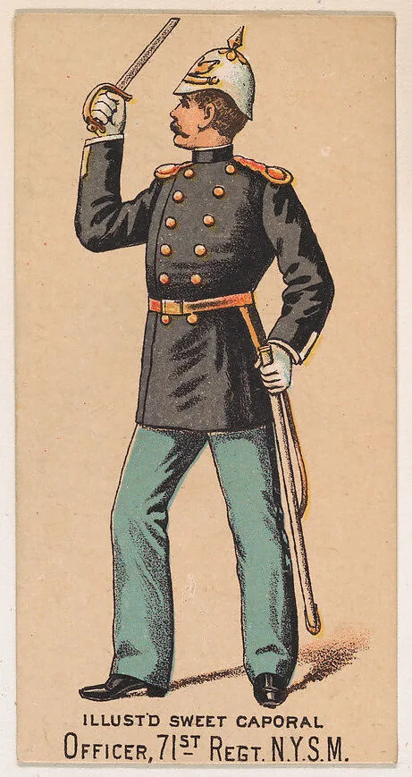 Officer, 71st Regiment, New York State Militia, from the Military Series (N224) issued by Kinney Tobacco Company to promote Sweet Caporal Cigarettes — Kinney Brothers Tobacco Company