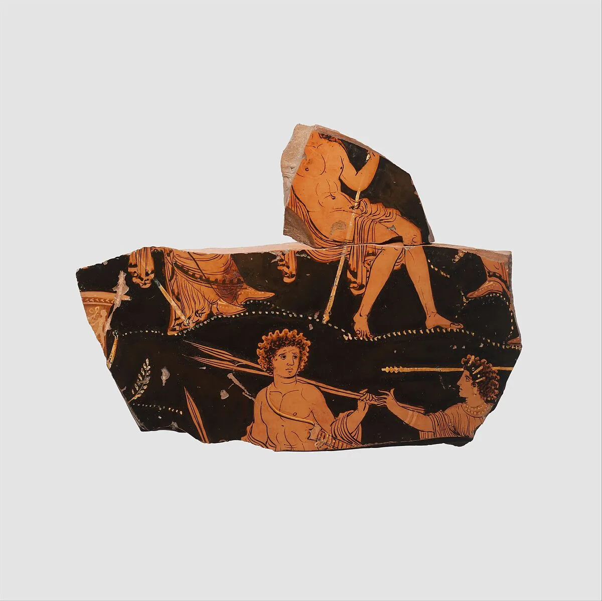 Fragment of a terrracotta volute-krater (bowl for mixing wine and water) — Painter of the Dublin Situlae