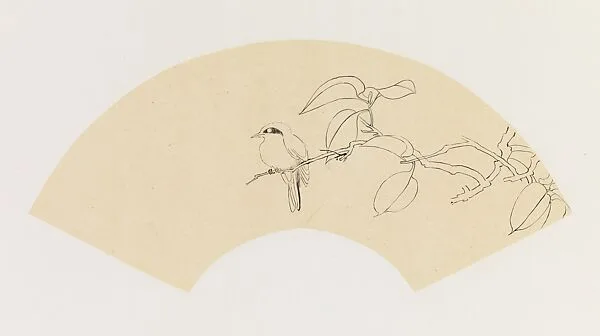 現代 謝稚柳 枝禽圖 鏡片|Bird on a Branch — Xie Zhiliu