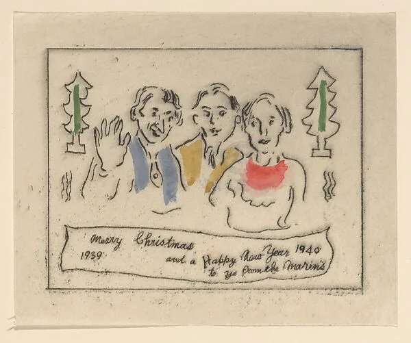 Merry Christmas 1939 Happy New Year 1940 — John Marin