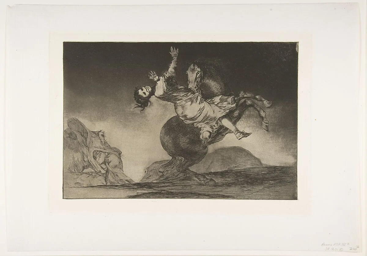 'The horse abductor' from the 'Disparates' (Follies / Irrationalities) — Goya (Francisco de Goya y Lucientes)