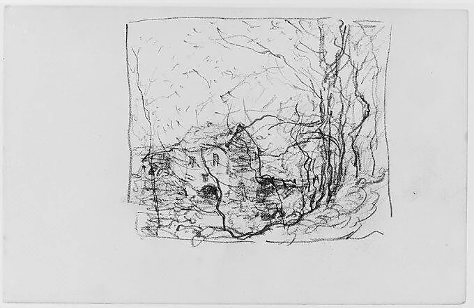 View of House Through Trees (from Sketchbook) — Henry Ward Ranger