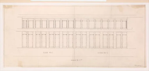 Francis W. Little House: Schemes 1 and 2 for the Bay and Clerestory Windows of the Living Room