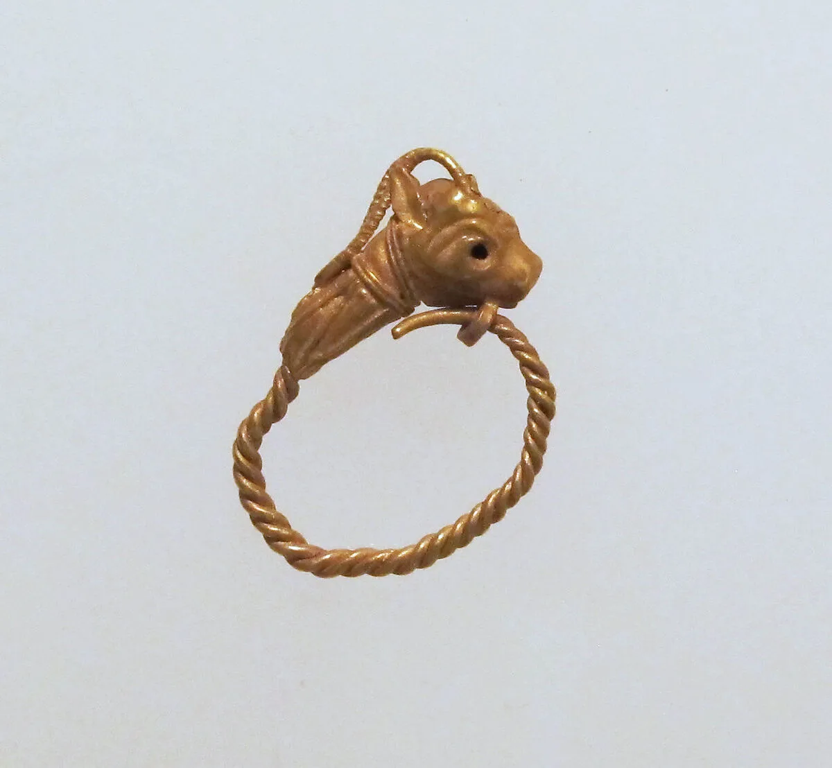 Gold earring with head of an animal — Unknown