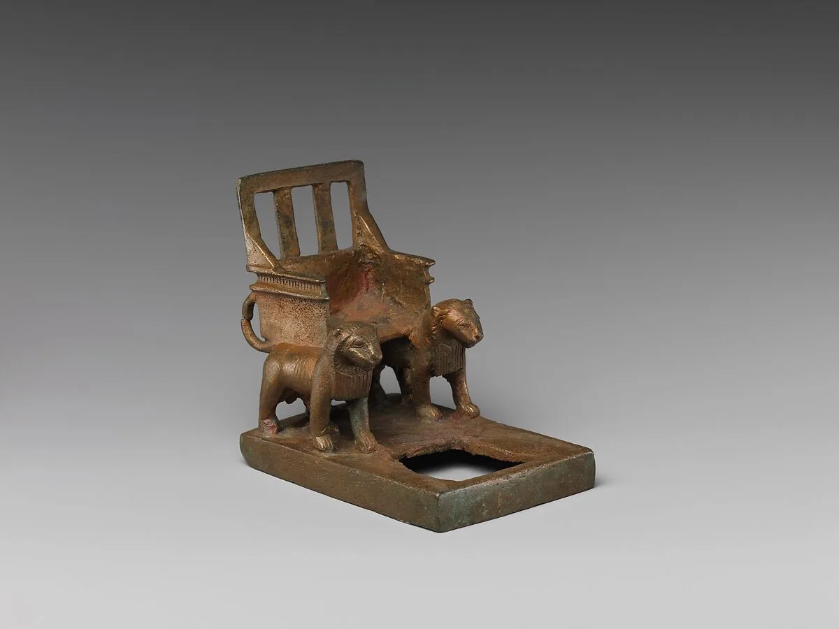 God's throne supported by two striding lions — Unknown