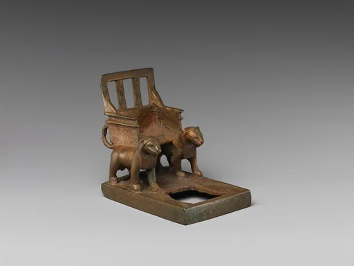 God's throne supported by two striding lions