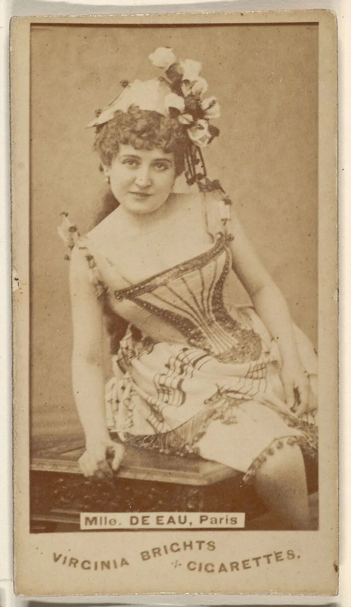 Mlle. de Eau, Paris, from the Actors and Actresses series (N45, Type 1) for Virginia Brights Cigarettes — Allen & Ginter