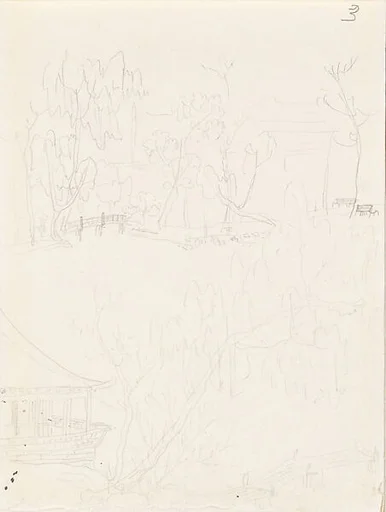 現代 謝稚柳 西湖小瀛洲畫稿 冊頁|West Lake, Hangzhou: Little Isle of the Immortals