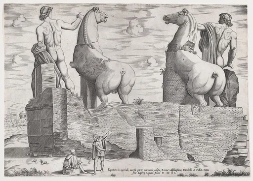 View of the Back of Statues of the Dioscuri at the Quirinal