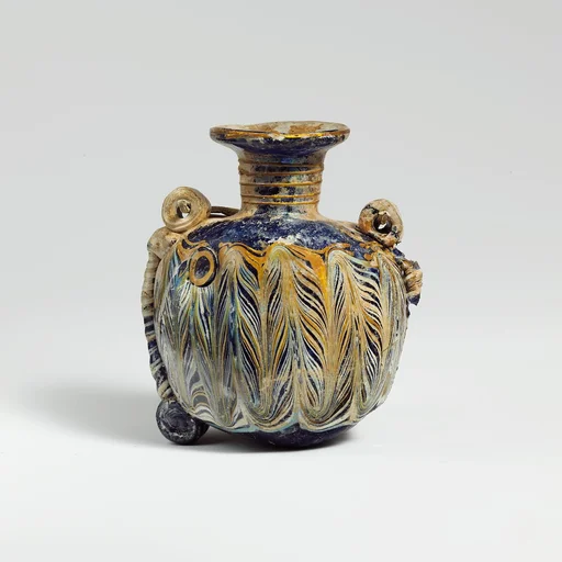 Glass lentoid aryballos (perfume bottle)