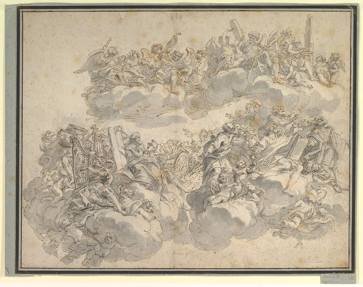 Prophets, Patriarchs, Saints, and Music-Making Angels in Glory — Giovanni Battista Gaulli (Il Baciccio)