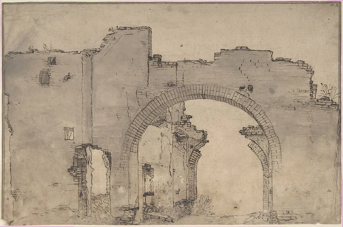 Study of Ruins — Filippo Napoletano (Filippo Angeli)