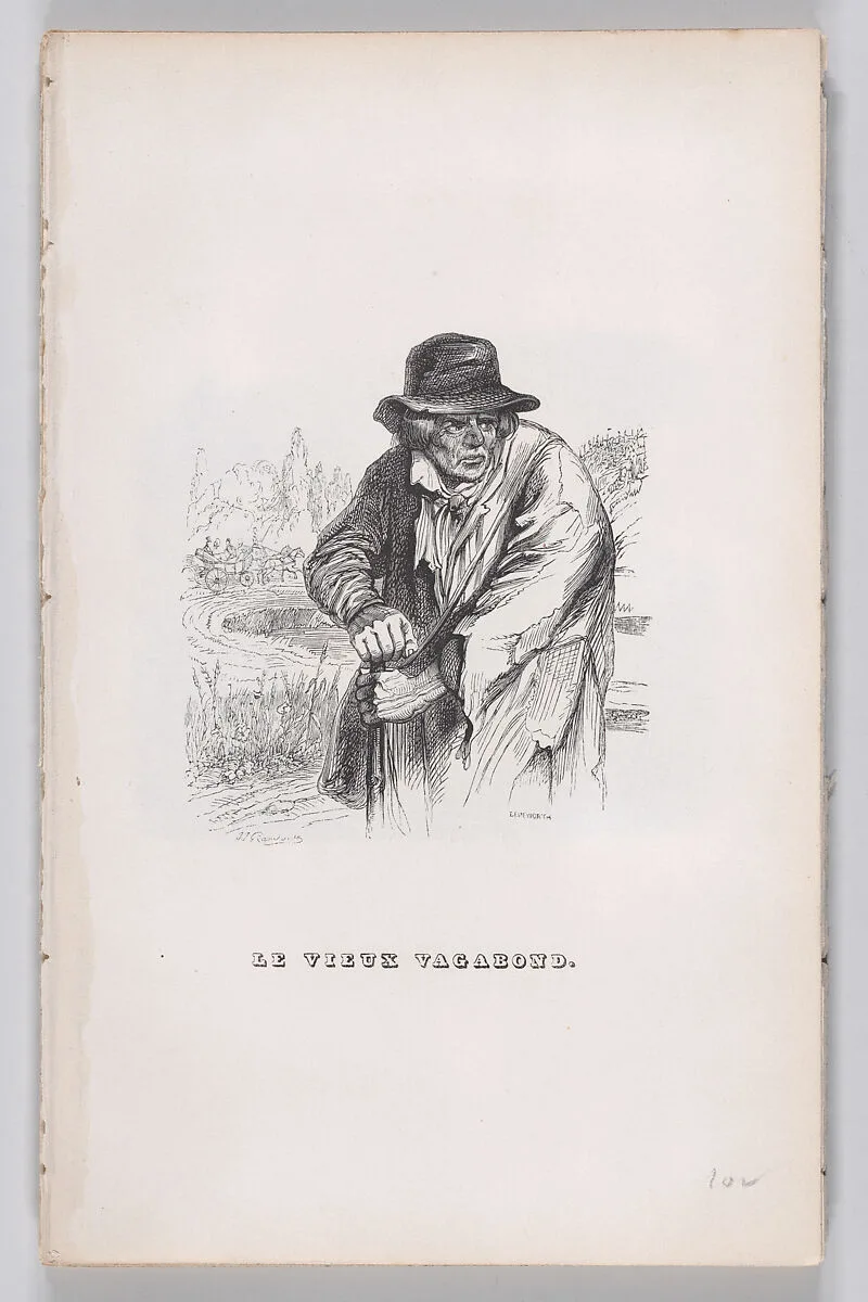 "The Old Vagabond" from The Complete Works of Béranger — J. J. Grandville|Fournier & Perrotin|Pierre Jean de Béranger