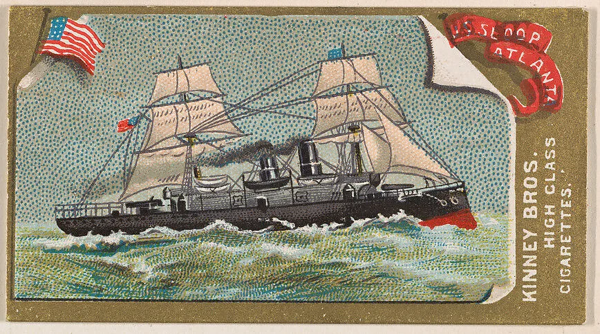 U.S. Sloop Atlanta, from the Naval Vessels of the World series (N226) issued by Kinney Bros. — Kinney Brothers Tobacco Company
