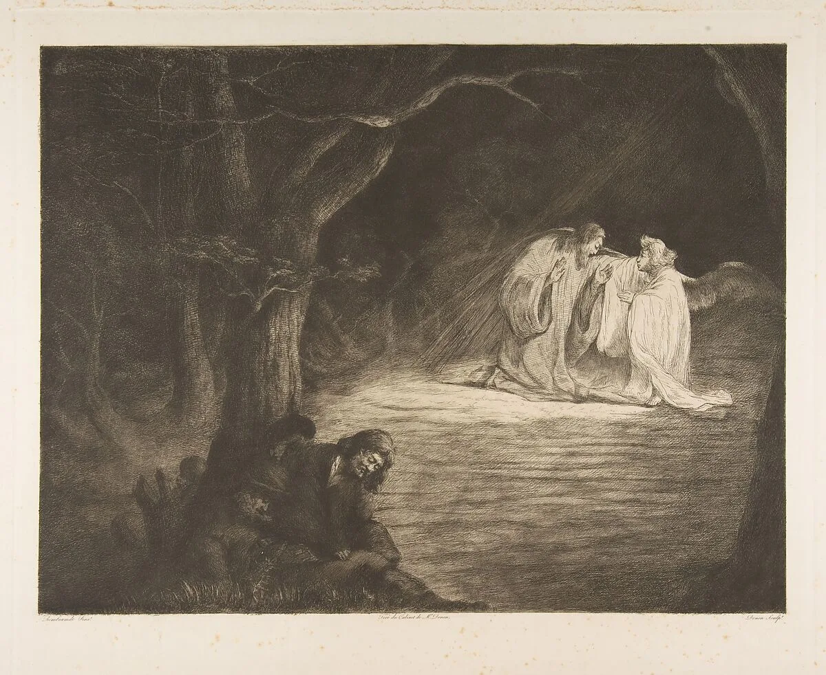Christ on the Mount of Olives — Rembrandt (Rembrandt van Rijn)|baron Dominique Vivant Denon