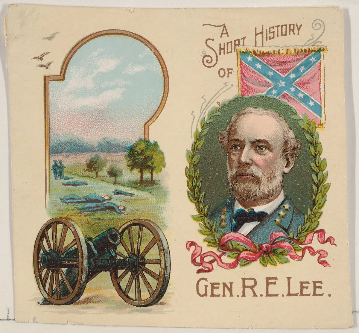 A Short History of General Robert E. Lee, one-sheet of cover and verso from the Histories of Generals series of booklets (N78) for Duke brand cigarettes — W. Duke, Sons & Co.|Knapp & Company