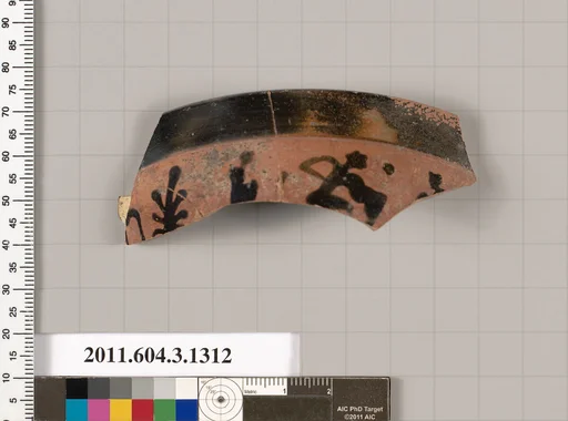 Terracotta rim fragment of a skyphos (deep drinking cup)