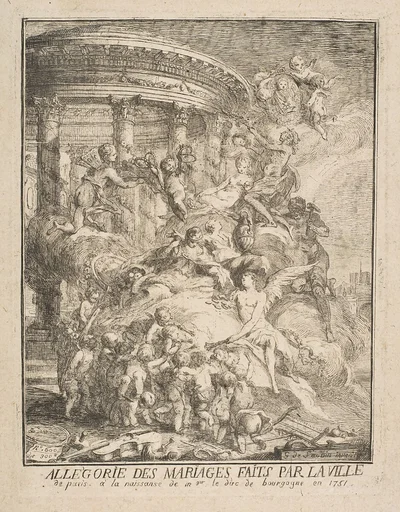 Allegorie des mariages faits par la Ville de Paris a la naissance du Duc de Bourgogne