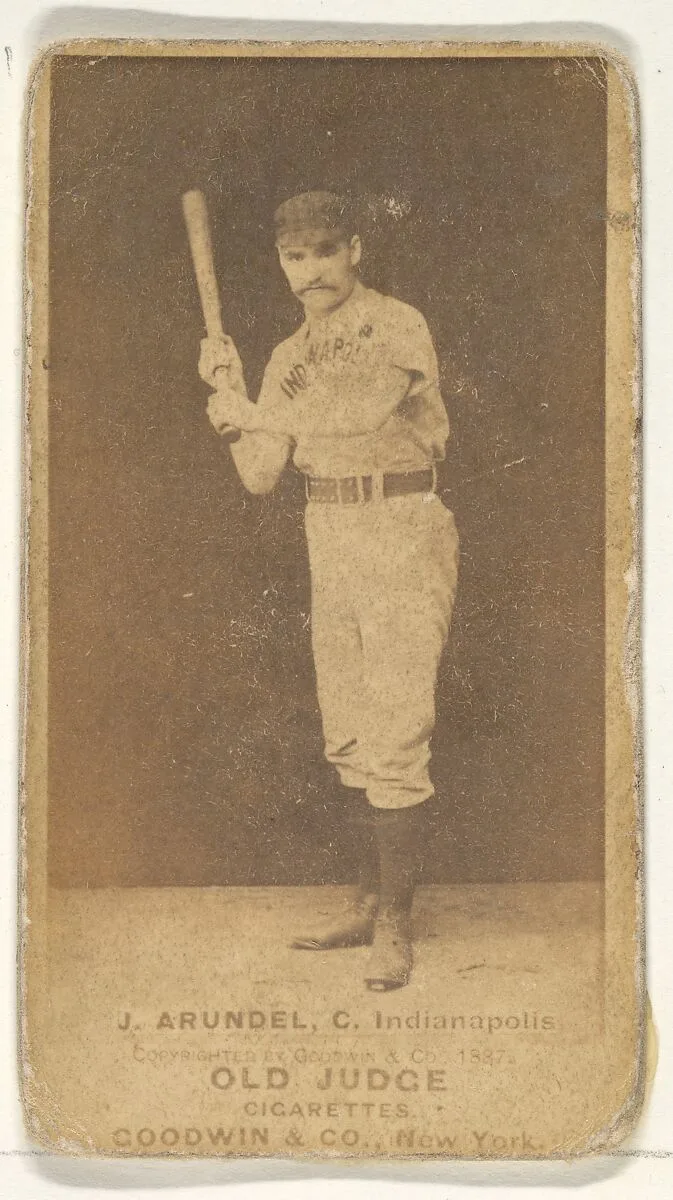 J. Arundel, Catcher, Indianapolis, from the Old Judge series (N172) for Old Judge Cigarettes — Goodwin & Company