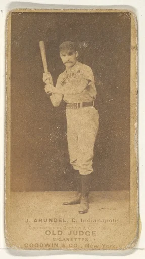 J. Arundel, Catcher, Indianapolis, from the Old Judge series (N172) for Old Judge Cigarettes