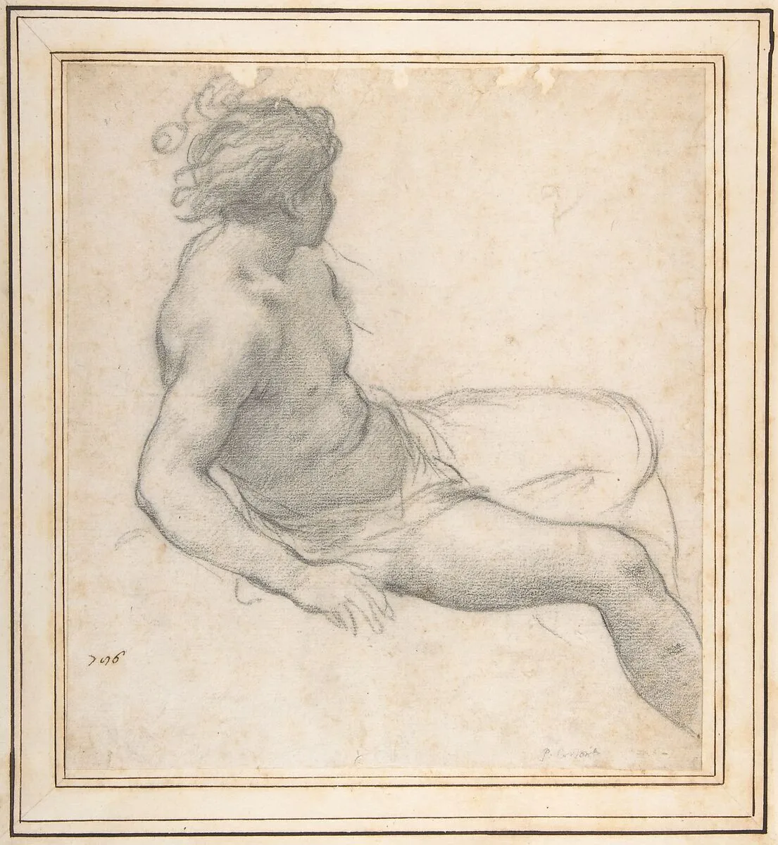 Study of a Seated Youth for the Age of Gold — Pietro da Cortona (Pietro Berrettini)