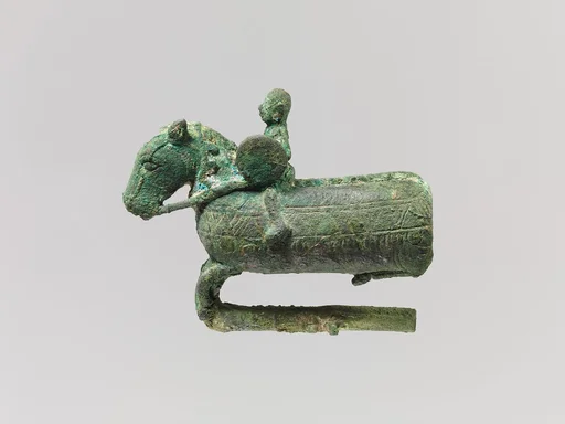 公元前3至2世纪 青銅驭手端飾|Finial in shape of a horse and rider