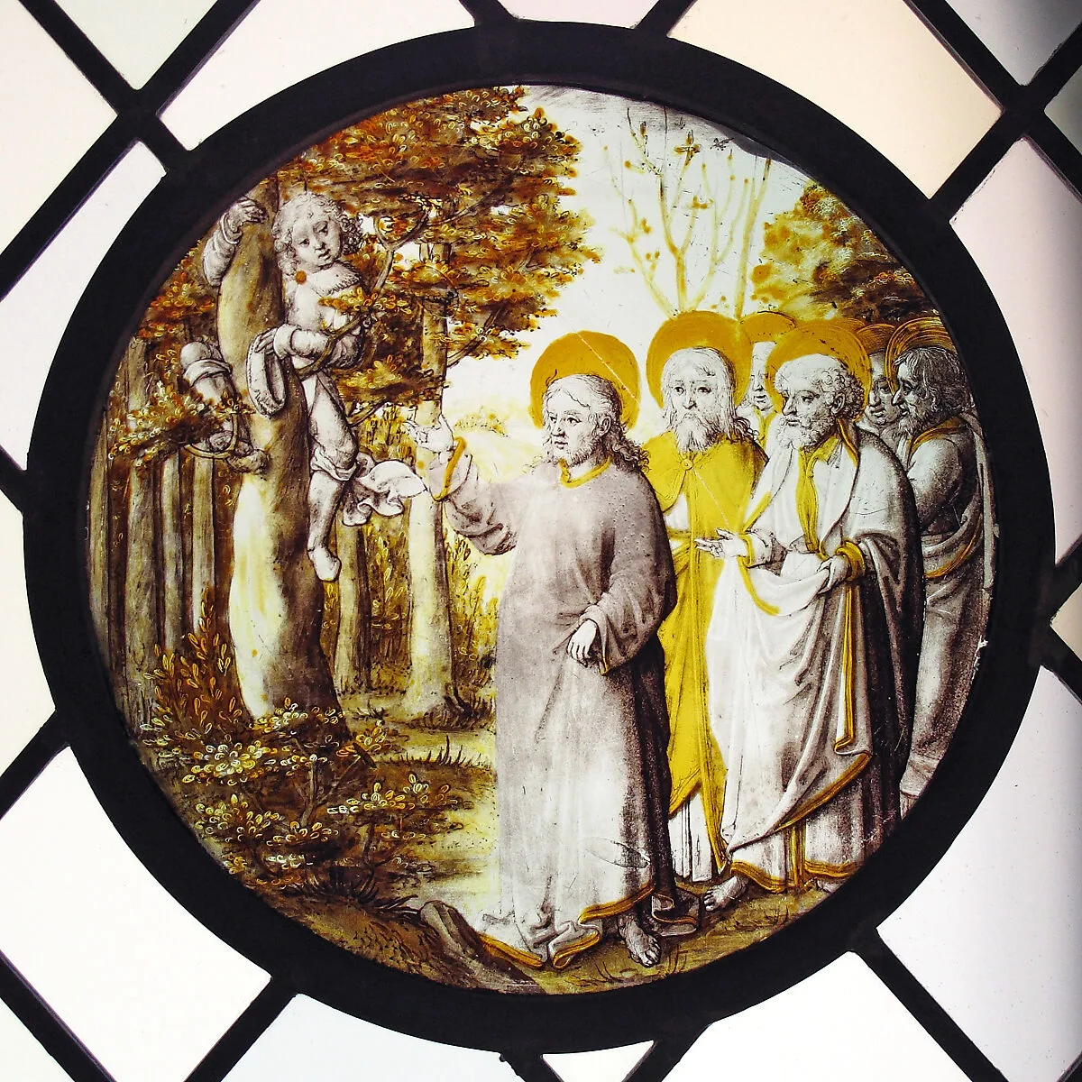 Roundel with Christ and Zacchaeus — Unknown