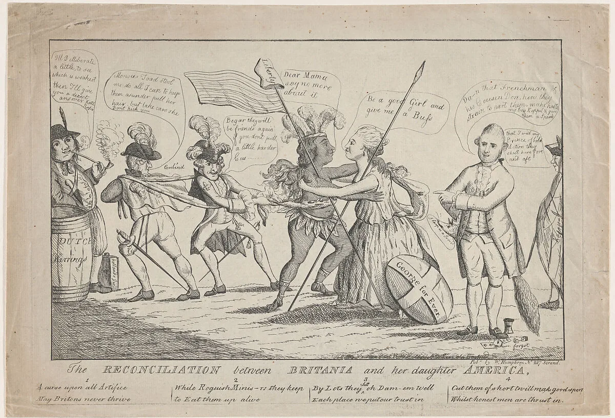 The Reconciliation Between Britannia and Her Daughter America — Thomas Colley|William Richardson