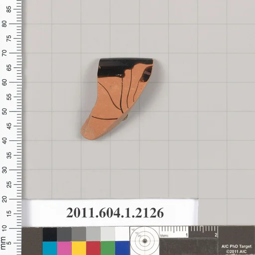 Terracotta rim fragment of a kylix (drinking cup)