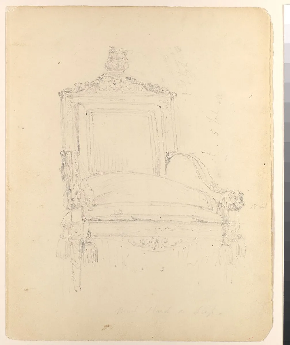 Study of the Throne in the House of Lords (Study for Portrait of Queen Victoria) — Thomas Sully