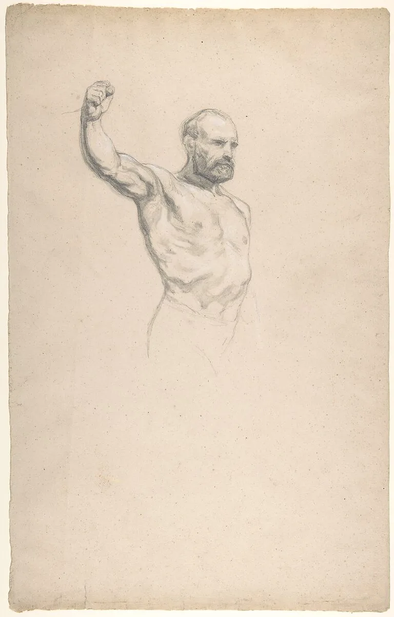 Bearded, bare-chested male figure, study for "The Horse Fair" — Rosa Bonheur