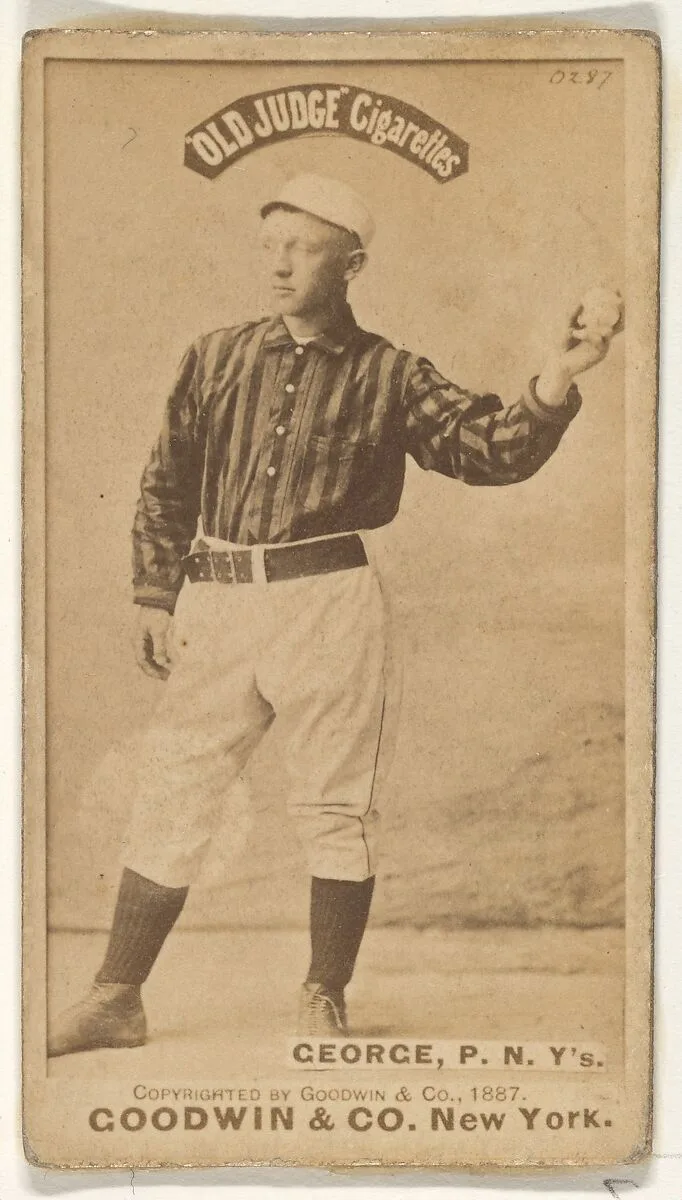 Bill George, Pitcher, New York, from the Old Judge series (N172) for Old Judge Cigarettes — Goodwin & Company