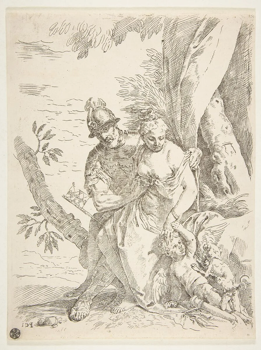 Mars, Venus and Cupid — Simone Cantarini|Paolo Veronese (Paolo Caliari)
