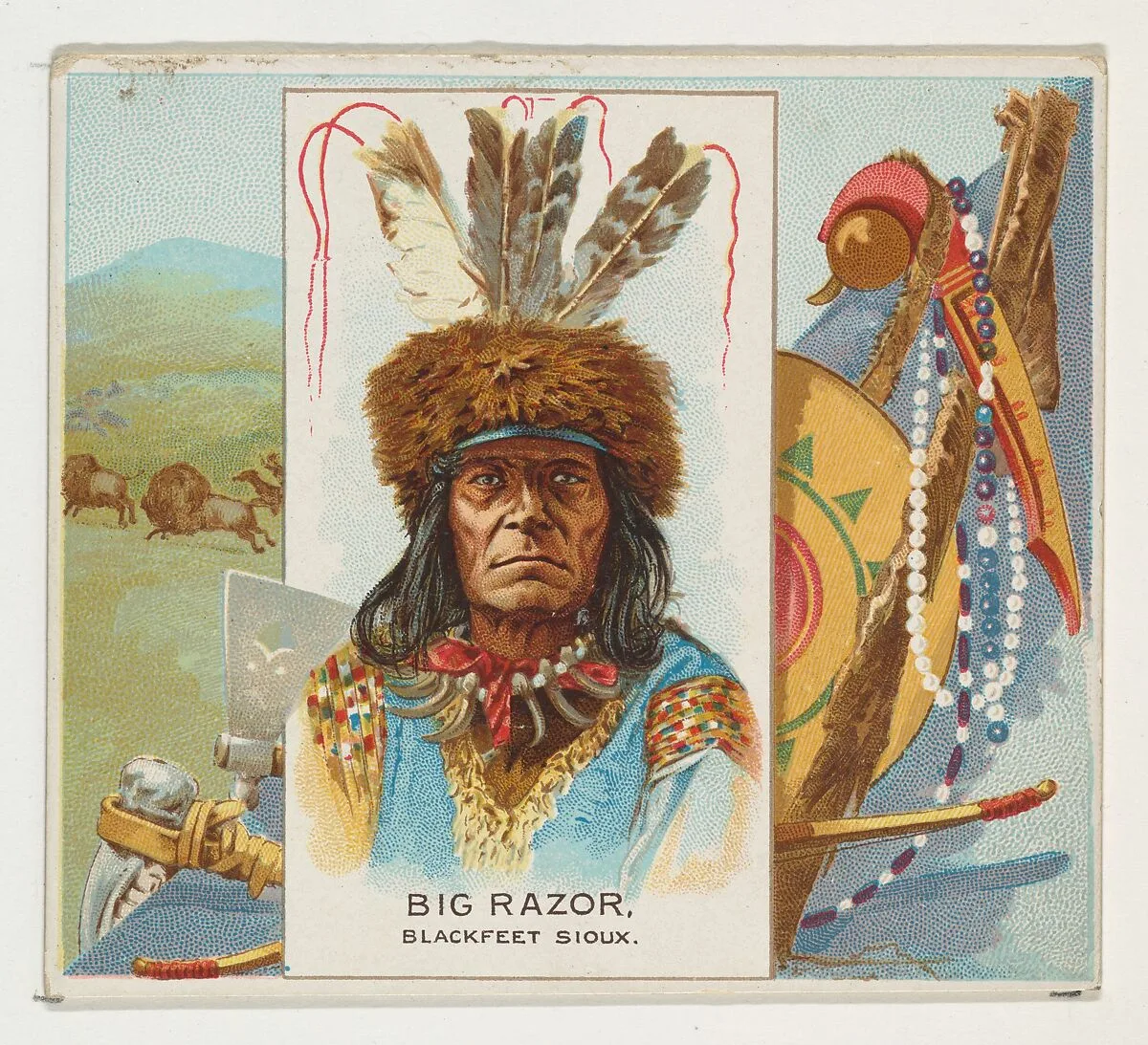 Big Razor, Blackfeet Sioux, from the American Indian Chiefs series (N36) for Allen & Ginter Cigarettes — Allen & Ginter