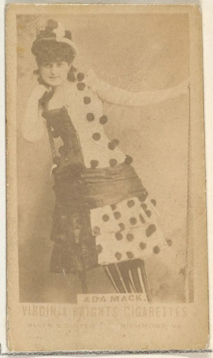 Ada Mack, from the Actors and Actresses series (N45, Type 1) for Virginia Brights Cigarettes — Allen & Ginter