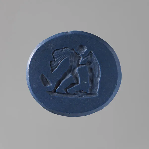 Male figure pushing a rock (?) — Wedgwood and Bentley