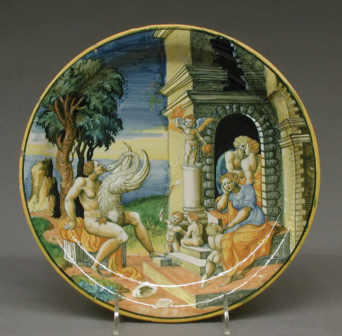 Dish depicting Leda and the Swan — Unknown