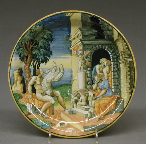 Dish depicting Leda and the Swan