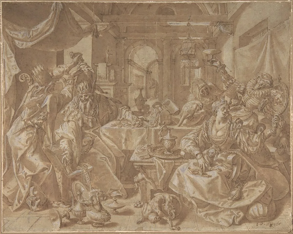 Allegory of Wealth, Lust and Stupidity — Joos van Winghe