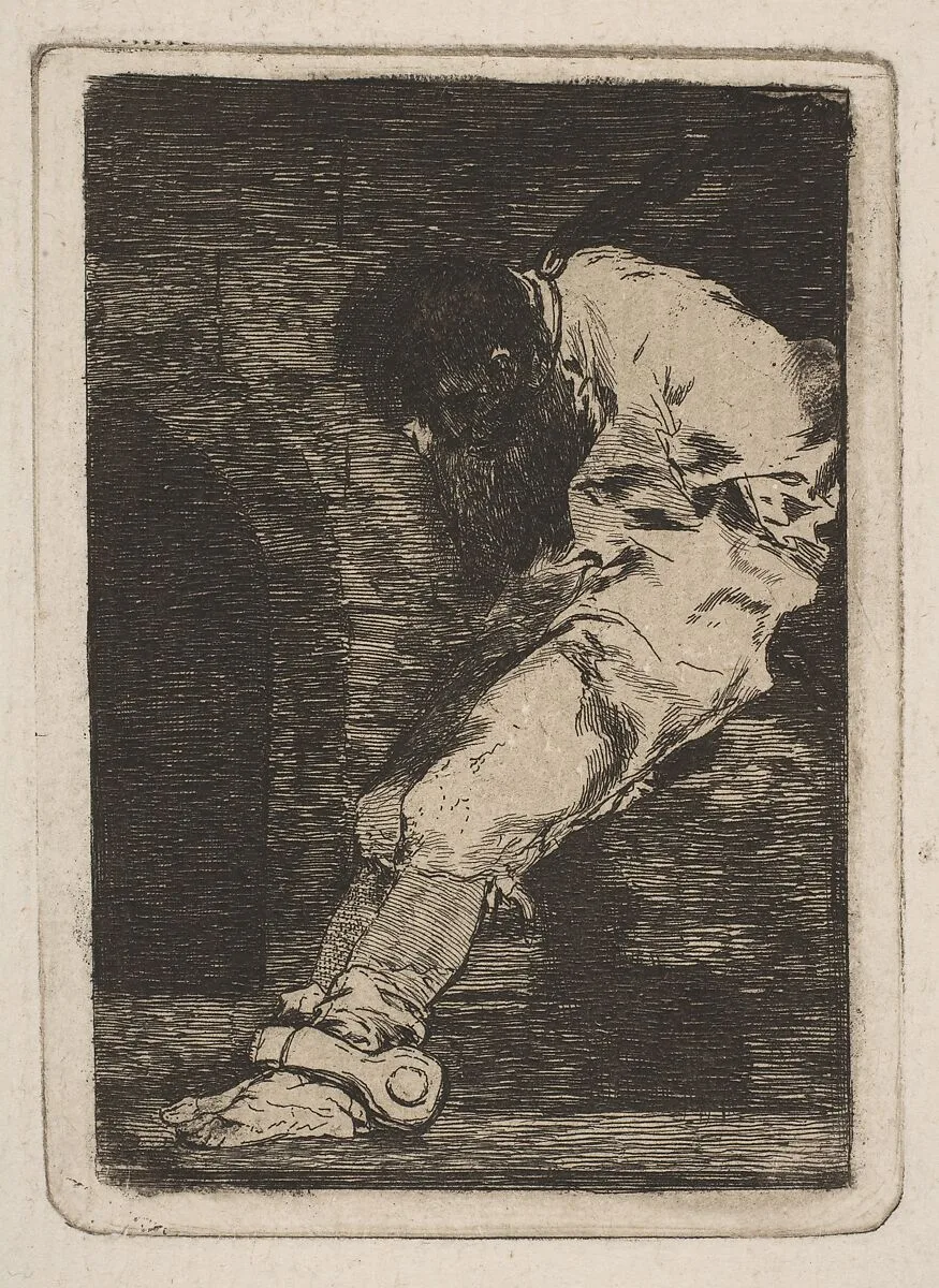 'If he is guilty, let him die quickly' (Si es delinquente qe. muera presto) — Goya (Francisco de Goya y Lucientes)