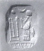 Stamp seal (octagonal pyramid) with cultic scene